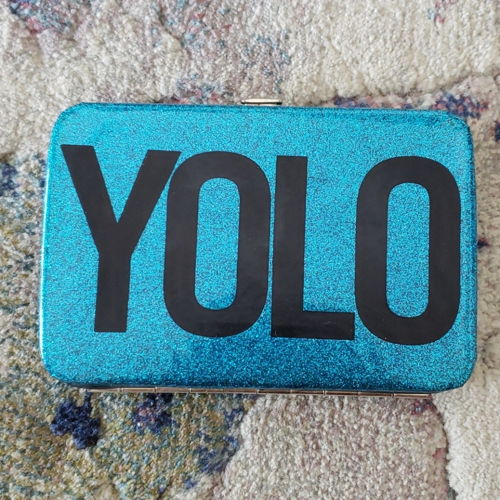 Yolo blue sparkle wallet